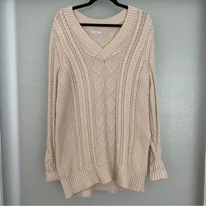 LL Bean Cotton Fisherman Sweater, V-Neck Tunic